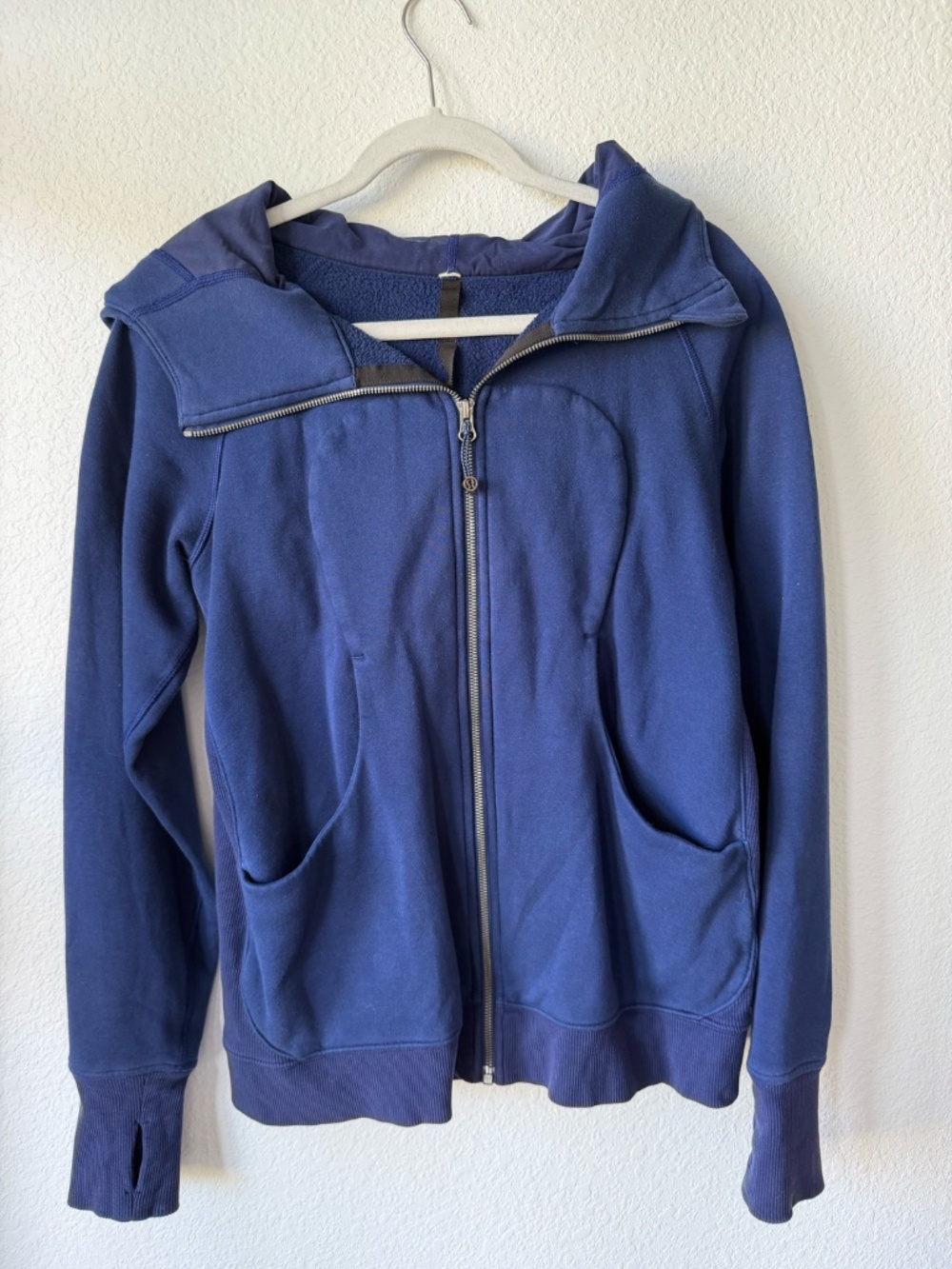 Lululemon Navy Zip Up Hoodie Scuba Size 10